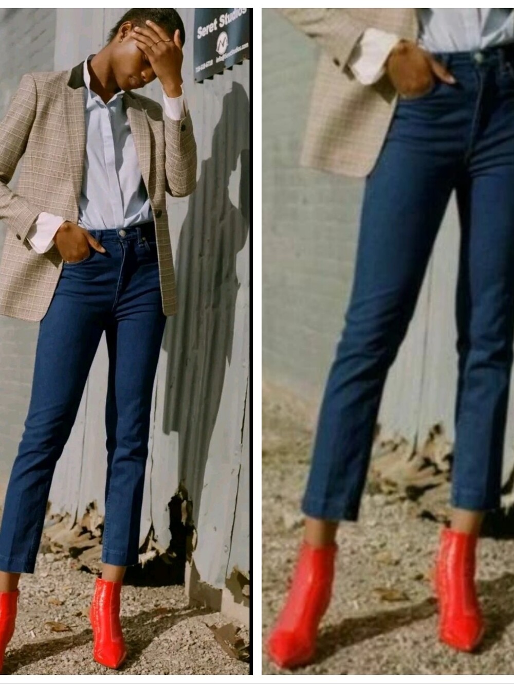 NWT $250 Rag & Bone Vintage Cigarette Jeans Women's 25 "Broken Bloo"  Stretch